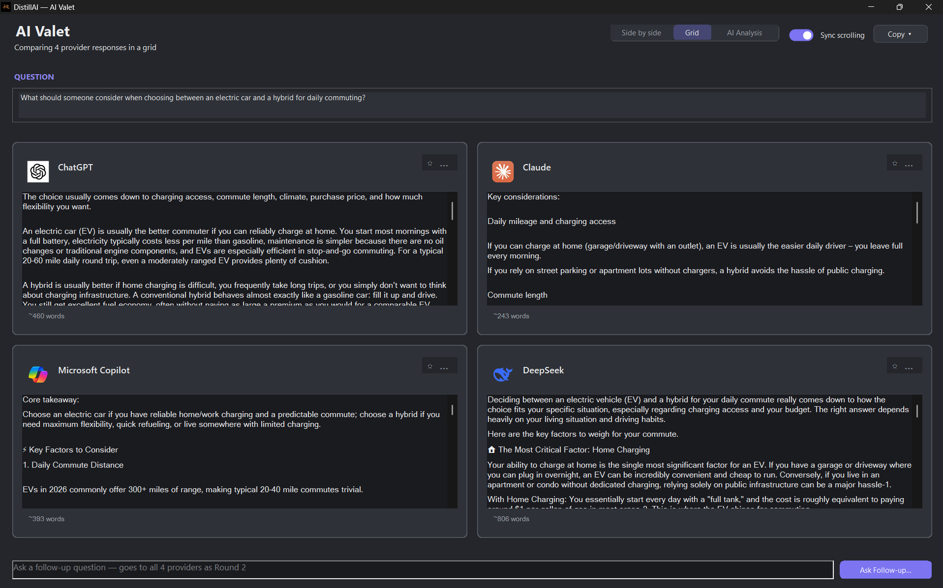 DistillAI AI Valet grid view
